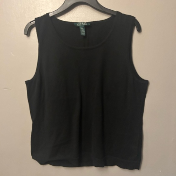 Lauren Ralph Lauren shirt - black 100% cotton sleeveless lightweight sweater - Picture 2 of 9